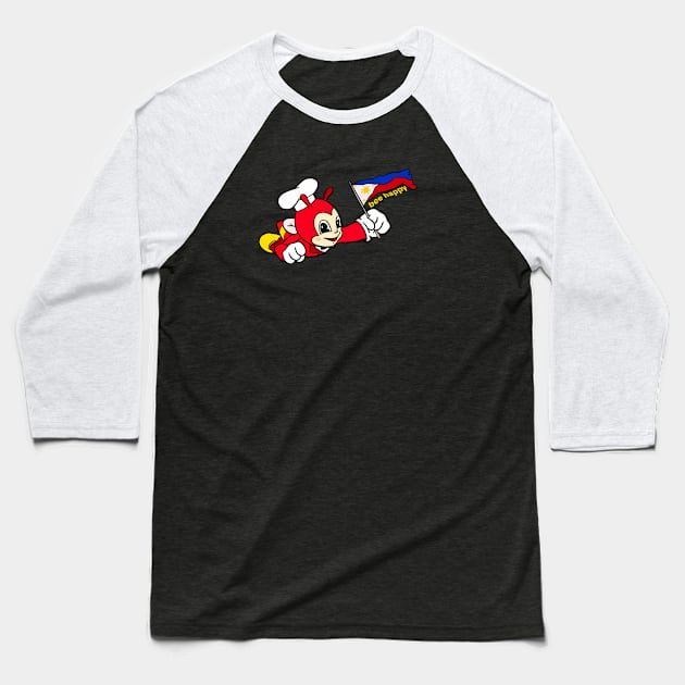 JOLLIBEE BEE HAPPY PHILIPPINE FLAG STICKER Baseball T-Shirt by Aydapadi Studio